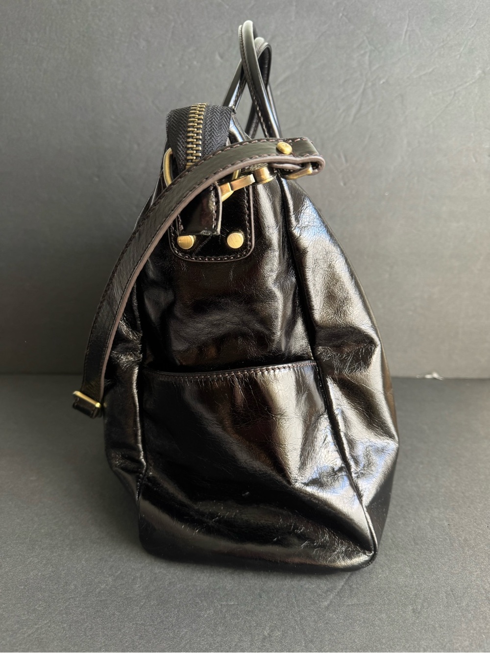 HOBO Sheila Bag Black Leather Tote Top Handle Purse Crossbody Shoulder EUC - Picture 5 of 11